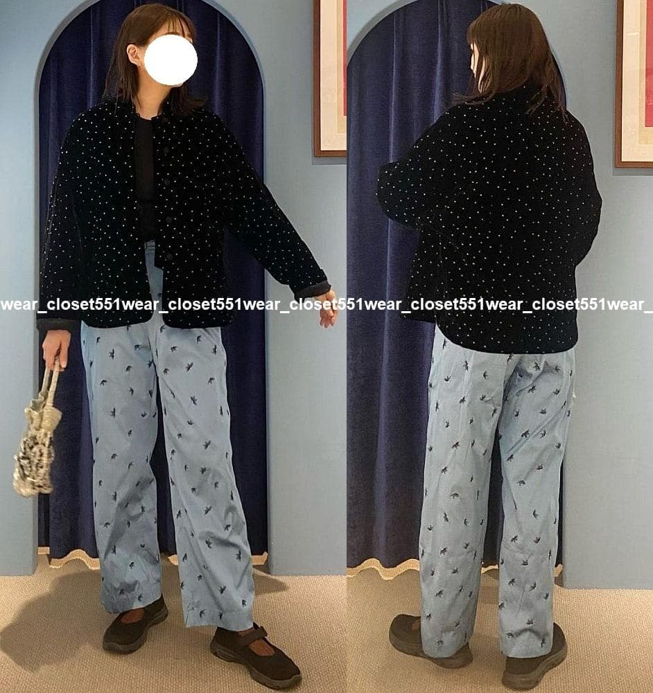 2025 ne Quittez pas☆ベルベットグリッタープリントジャケットF