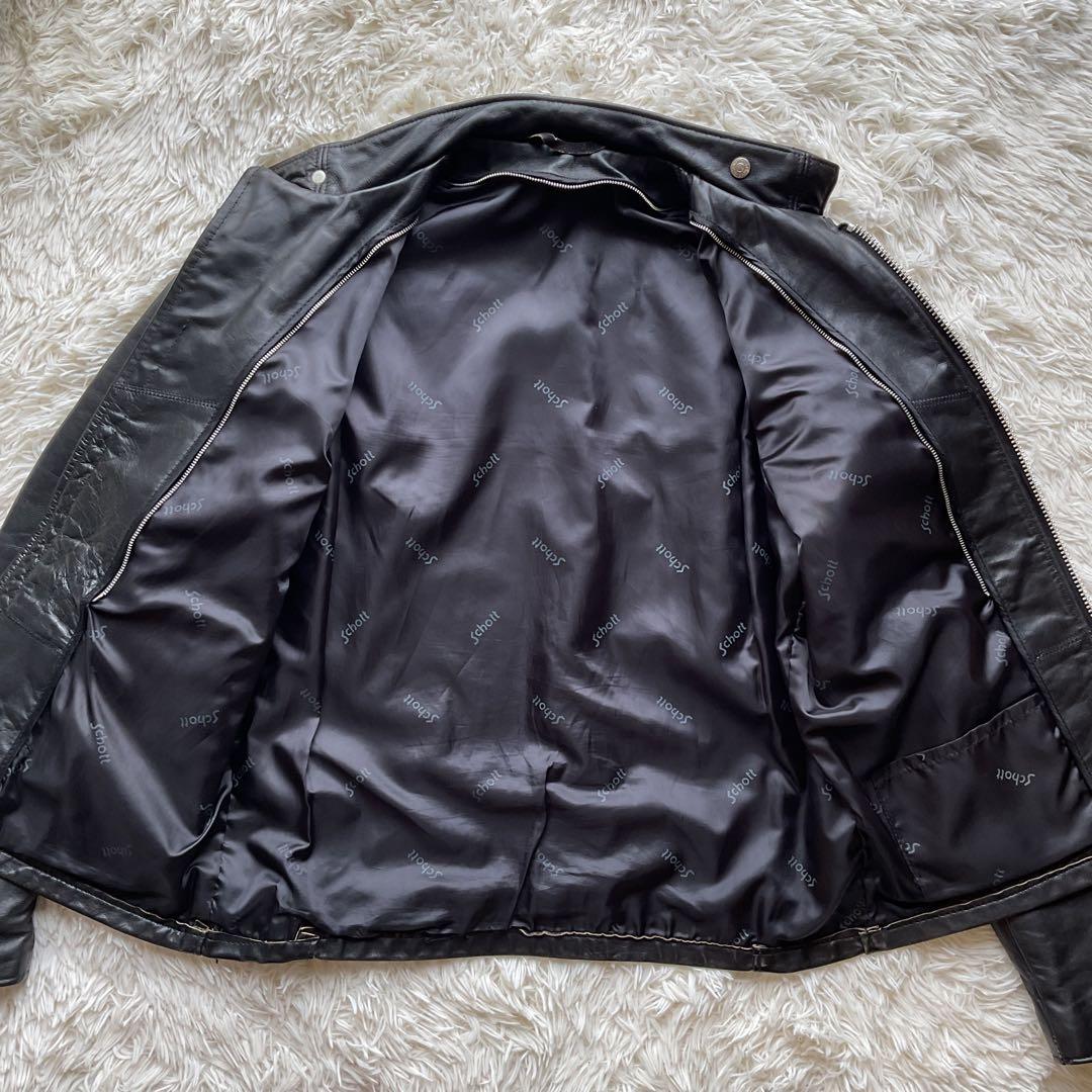 美品✨schott 141 レザージャケット　シングルライダース　本革　40 黒