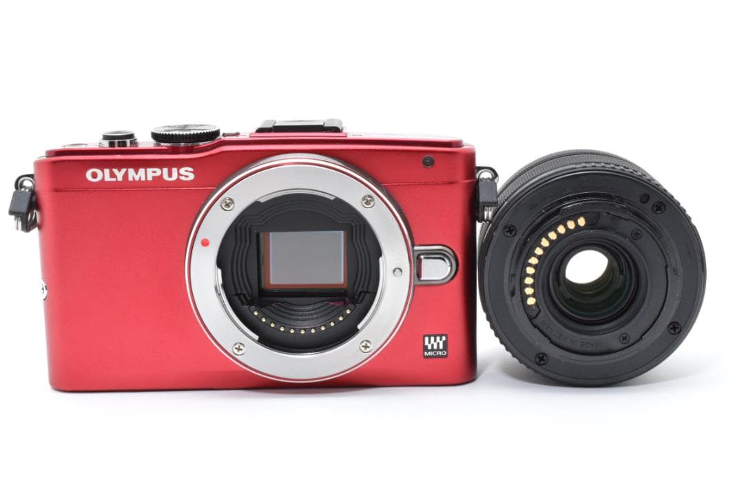 ■美品■ オリンパス PEN Lite E-PL6 レッド レンズキット