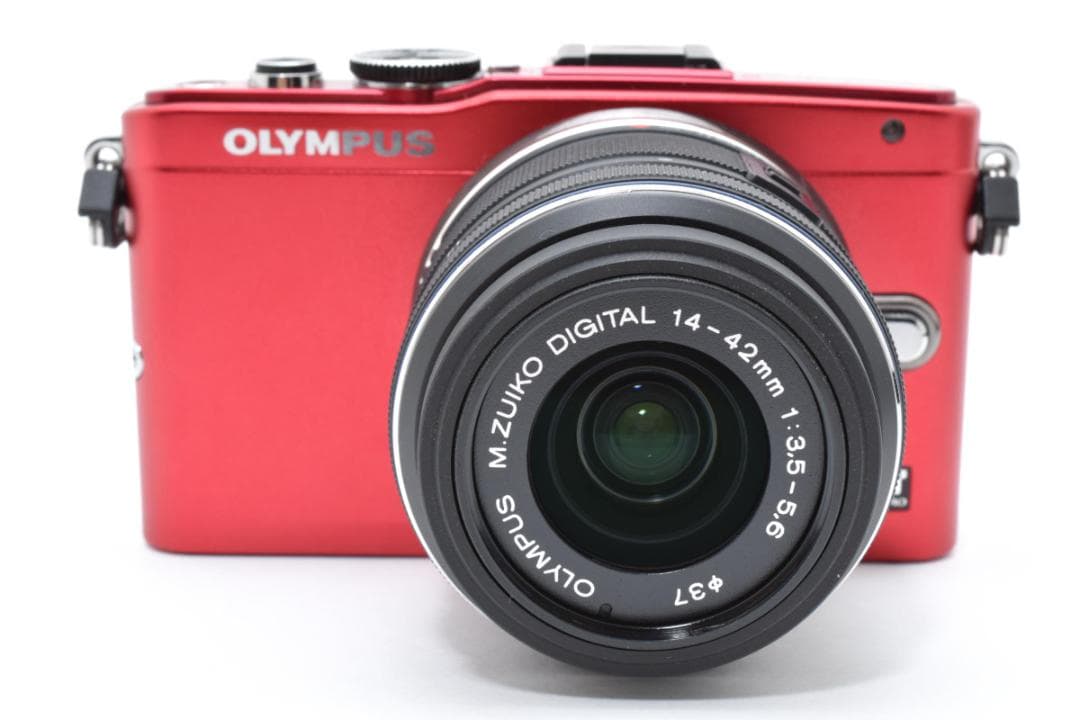 ■美品■ オリンパス PEN Lite E-PL6 レッド レンズキット