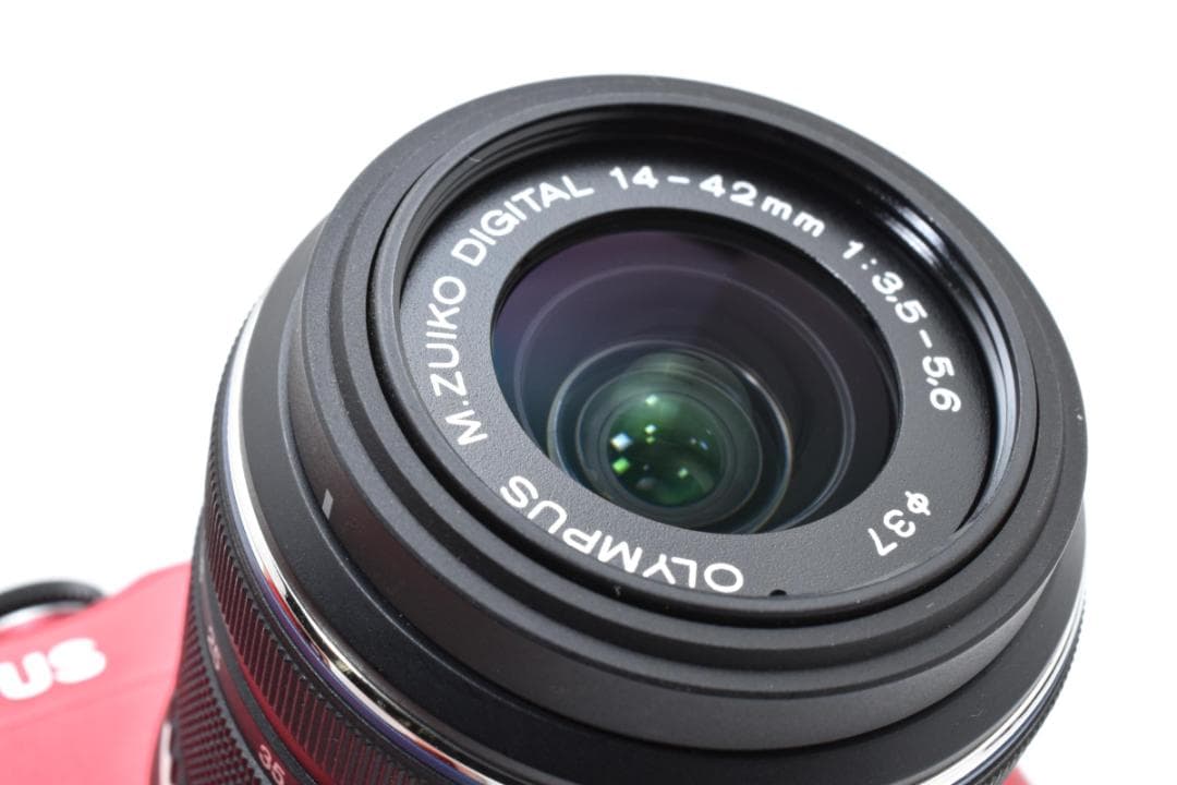 ■美品■ オリンパス PEN Lite E-PL6 レッド レンズキット