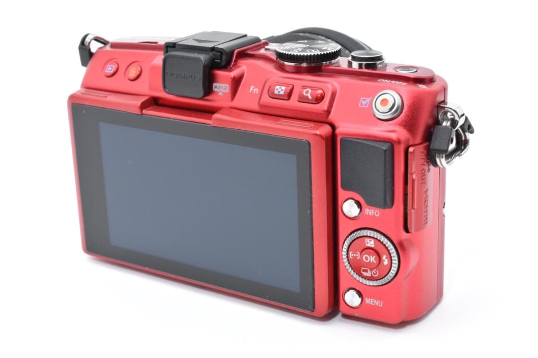 ■美品■ オリンパス PEN Lite E-PL6 レッド レンズキット