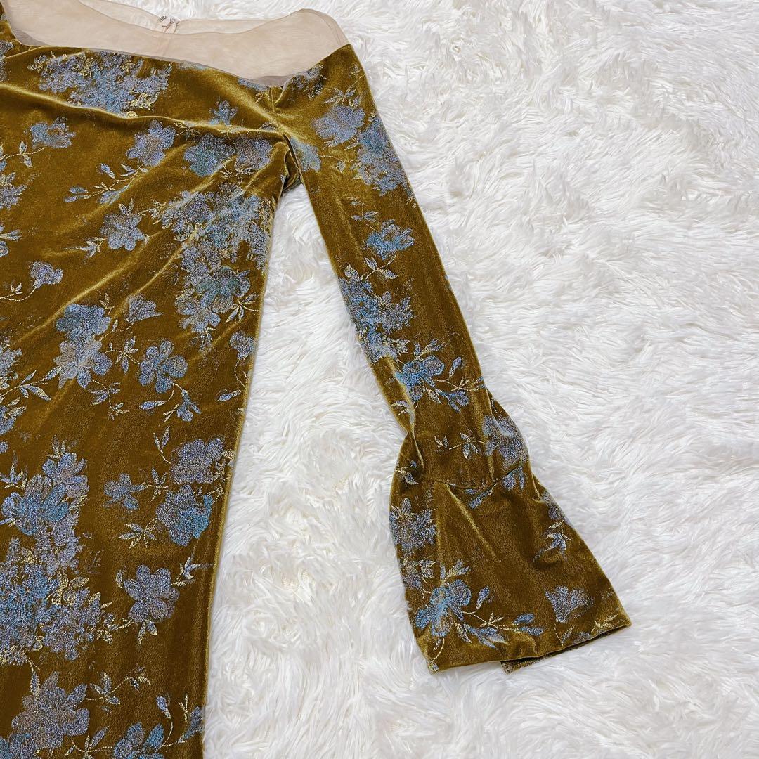 ワンピース ameri vintage FLOWER PRINT VELOUR DRESS
