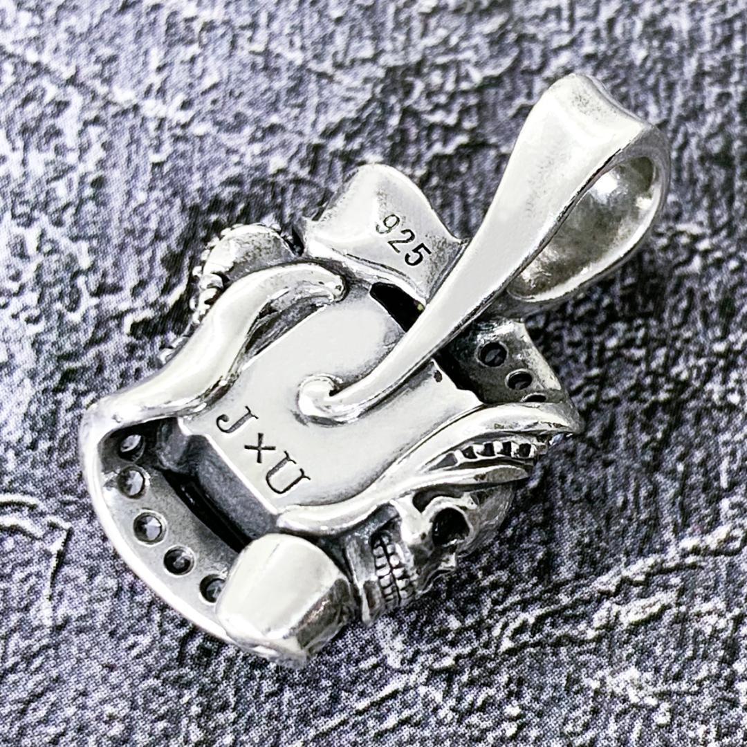 定価5万★Justin Davis スカル・クラウンネックレス（ブラック）