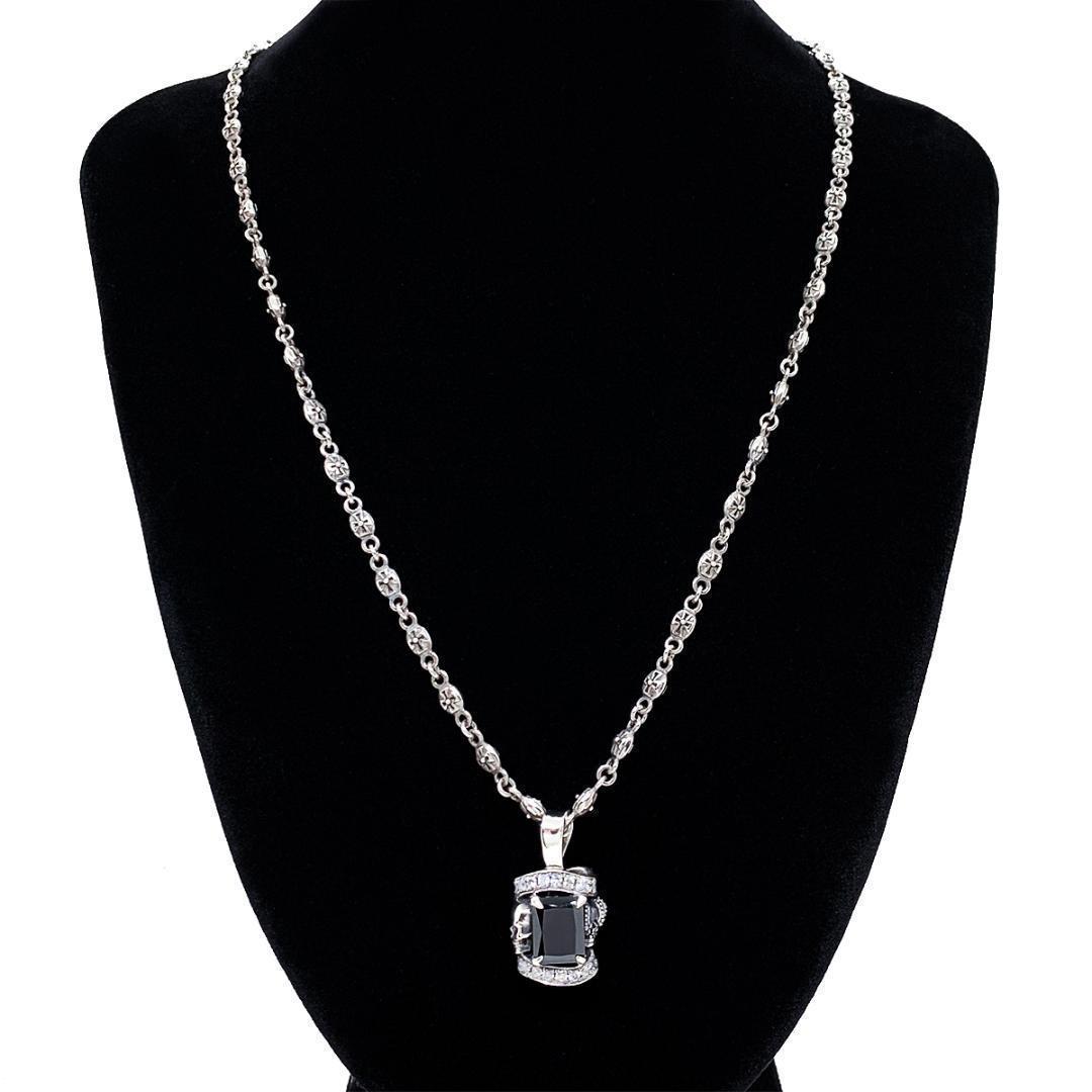 定価5万★Justin Davis スカル・クラウンネックレス（ブラック）