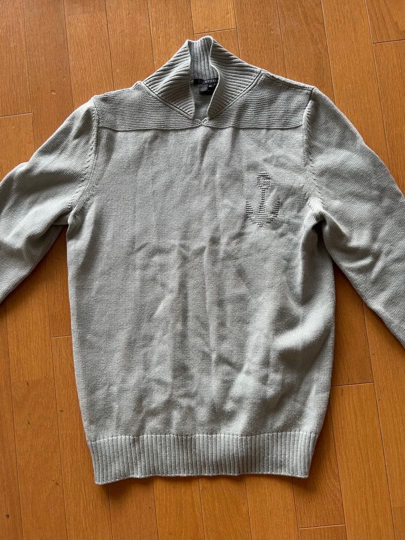 GUCCI グレー 系　ニットセーター M L