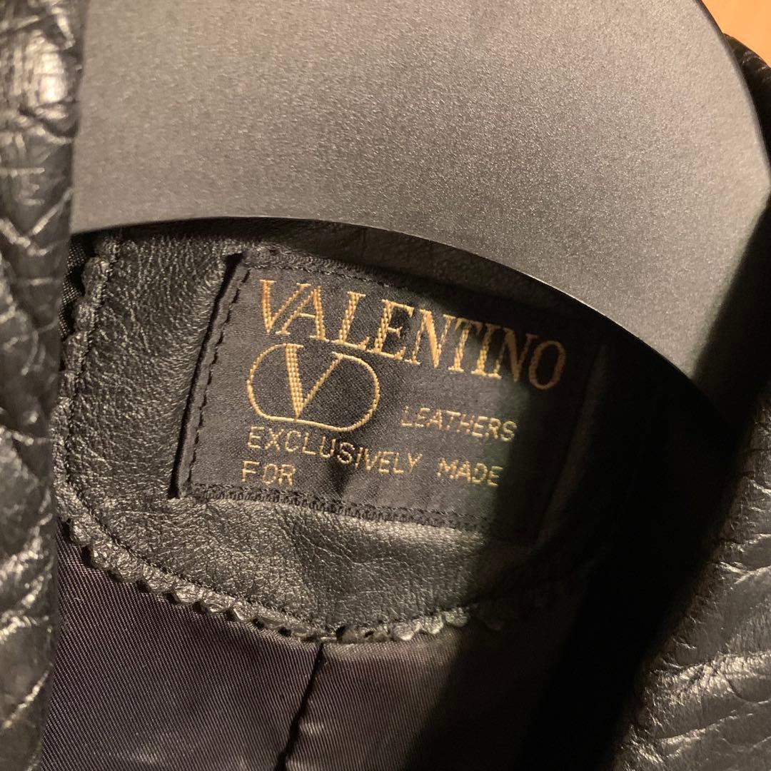 あ　最高級　VALENTINO ヴァレンティノ　黒　レザー　コート