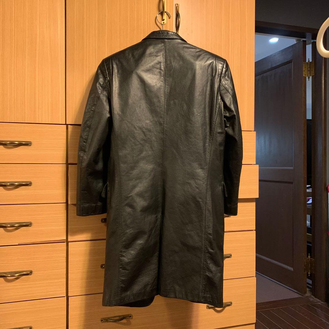 あ　最高級　VALENTINO ヴァレンティノ　黒　レザー　コート