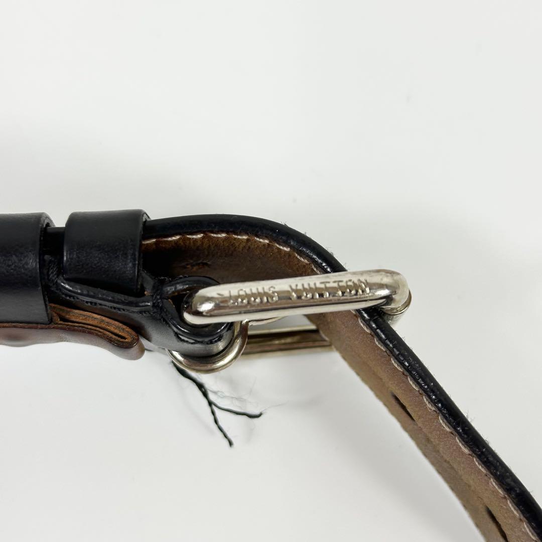 LOUIS VUITTON マヒナ パンチング レザー ベルト 黒M69319