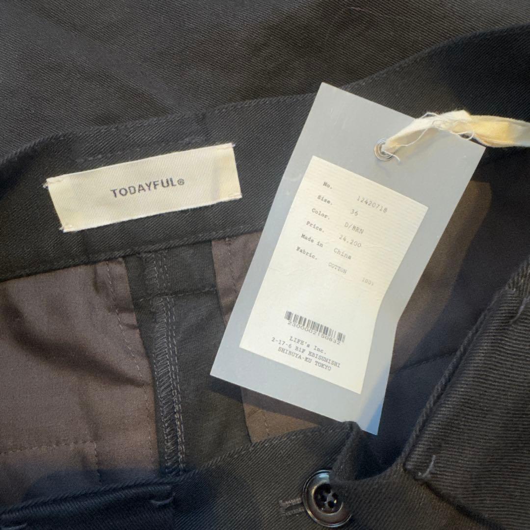 todayful Doubletuck Chino Pants36ダークブラウン