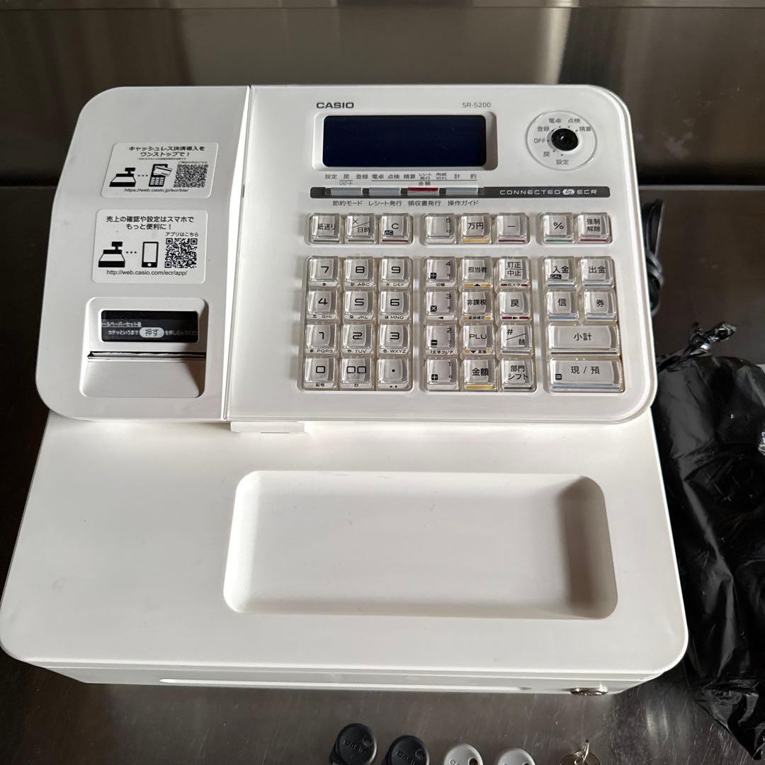 2022年 CASIO SR-S200-EX ホワイト電子レジスター 取説付