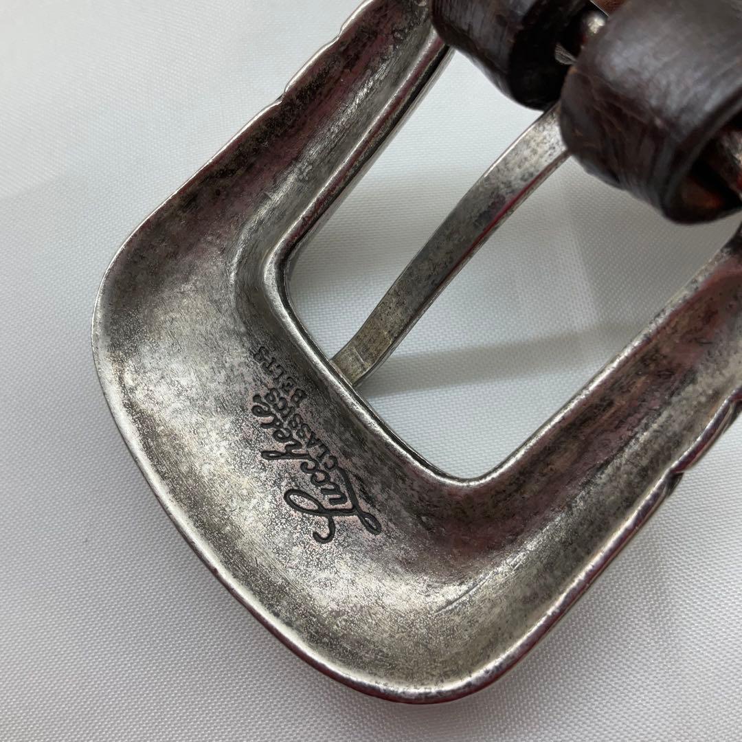 ルケーシー ベルト オーストリッチ ダークブラウン 34インチ