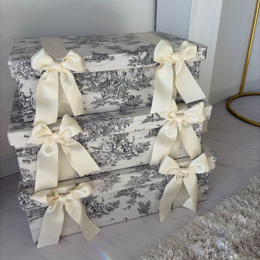 ジェニファーテイラー トワルドジュイ柄 3段収納ボックス