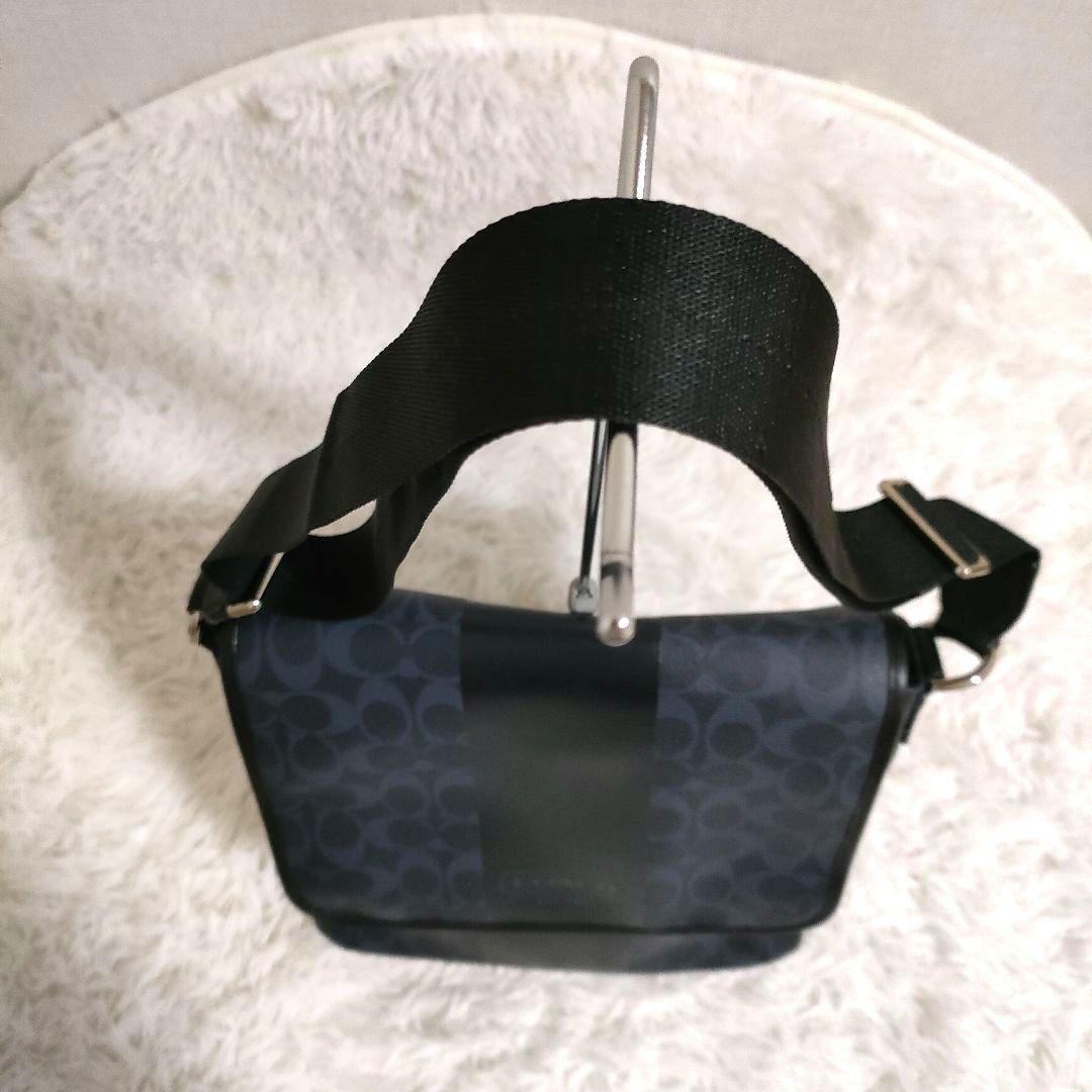 COACH コーチ ショルダーバッグ シグネチャー ネイビー PVC 状態良好♪