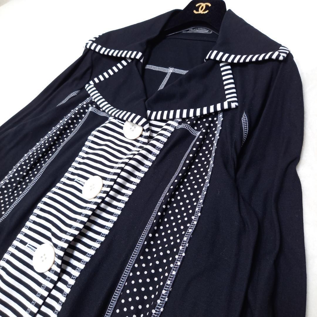 極美品✨大きいサイズ エイココンドウ サイズ42 切替変形ジャケット ブラック