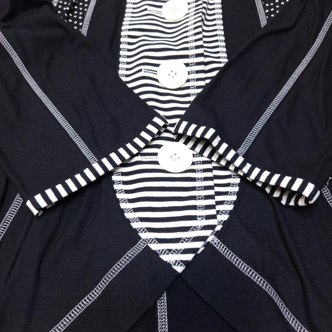 極美品✨大きいサイズ エイココンドウ サイズ42 切替変形ジャケット ブラック