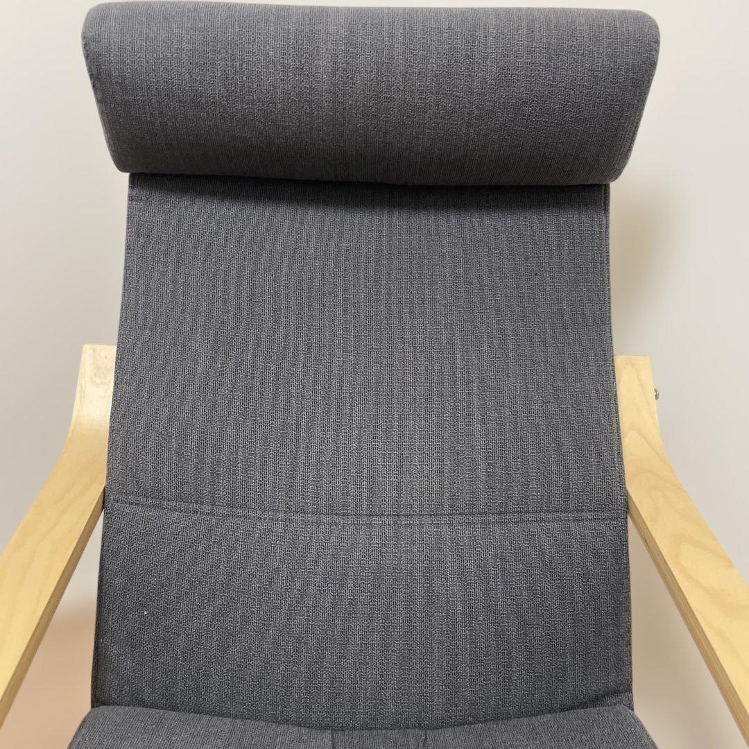 IKEA ポエング　1人掛けチェア　フットスツール付き