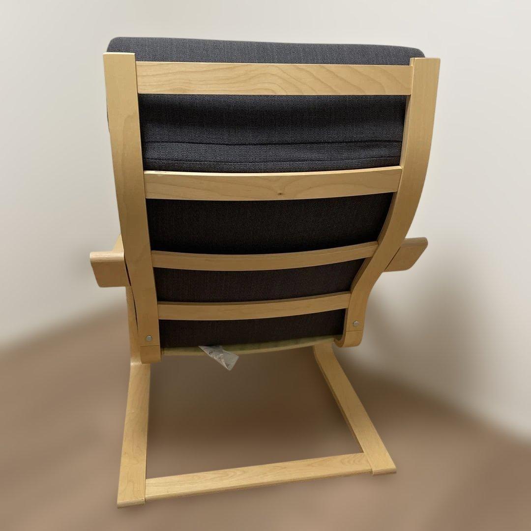 IKEA ポエング　1人掛けチェア　フットスツール付き