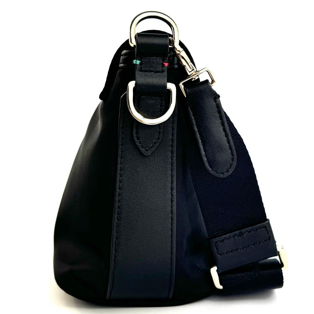 【未使用】ポールスミス　ボディバッグ　斜め掛け　ナイロン　レザー　黒