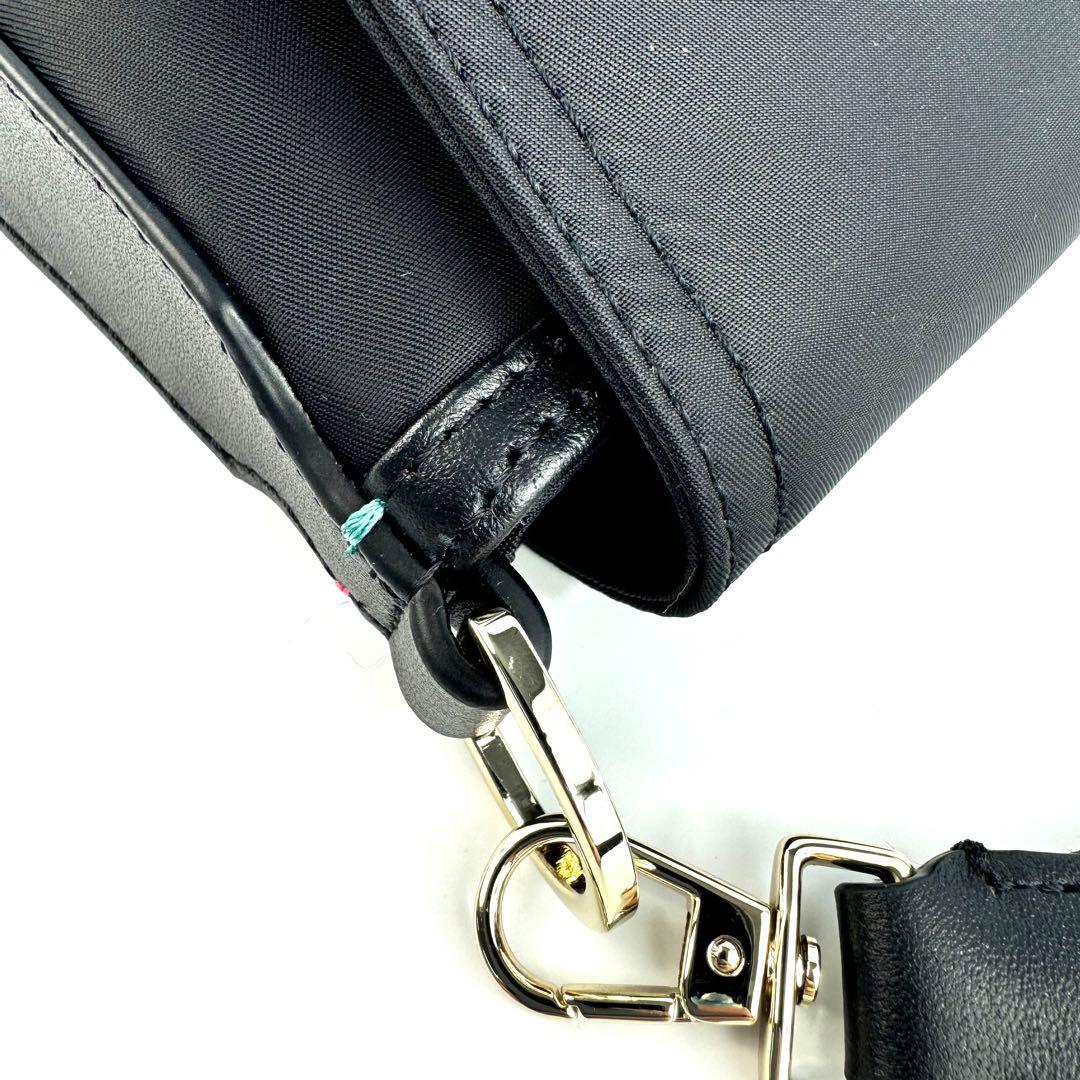 【未使用】ポールスミス　ボディバッグ　斜め掛け　ナイロン　レザー　黒