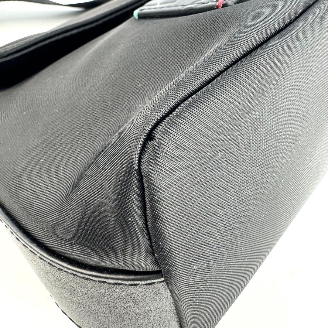 【未使用】ポールスミス　ボディバッグ　斜め掛け　ナイロン　レザー　黒