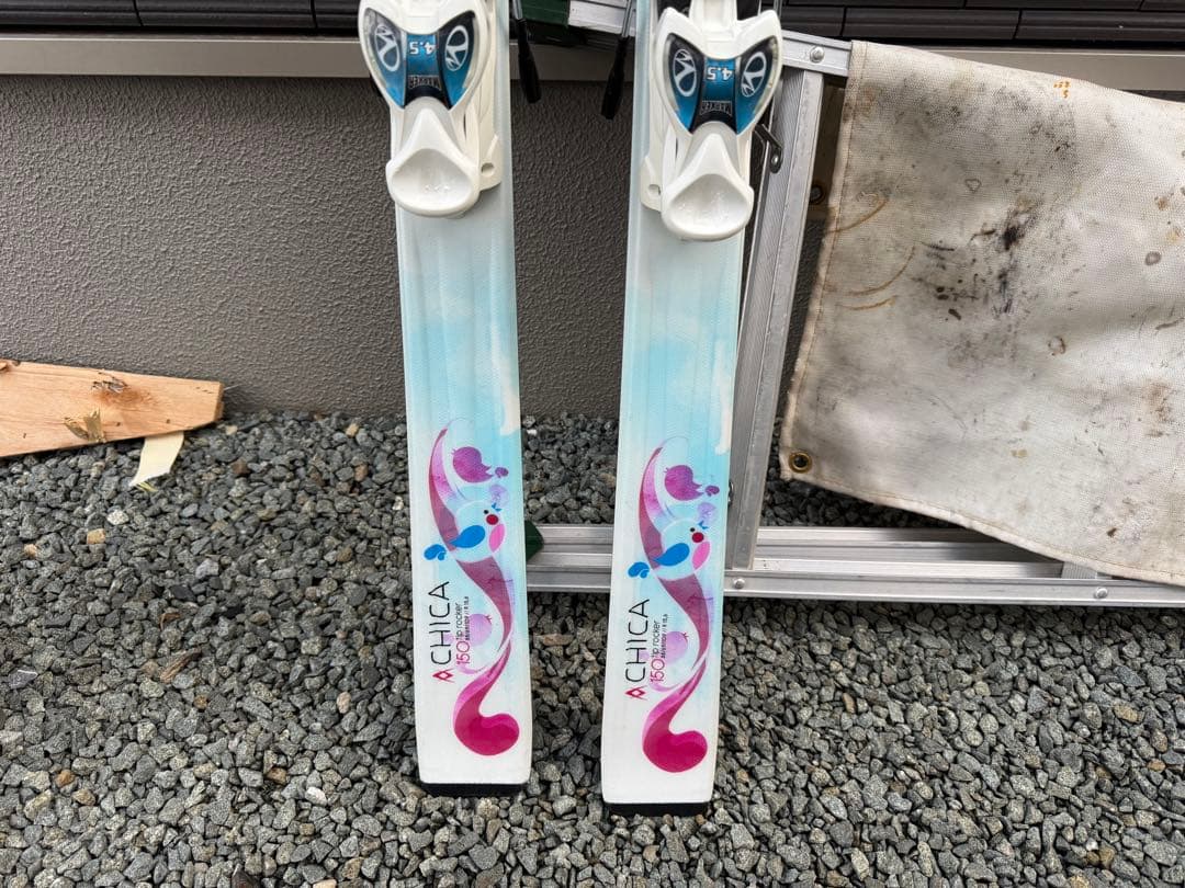 VÖLKL スキー板 ピンク青グラデーション　ブーツ　ストック3点セット