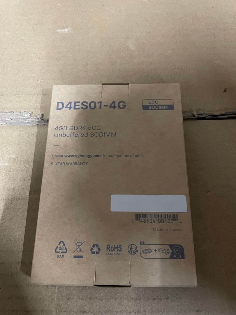 Synology D4ES01-4G DDR4 ECC 4GB NAS専用