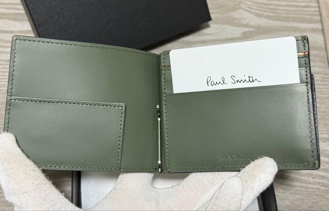 【新品未使用】ポールスミス　マネークリップ　ブライトストライププラー