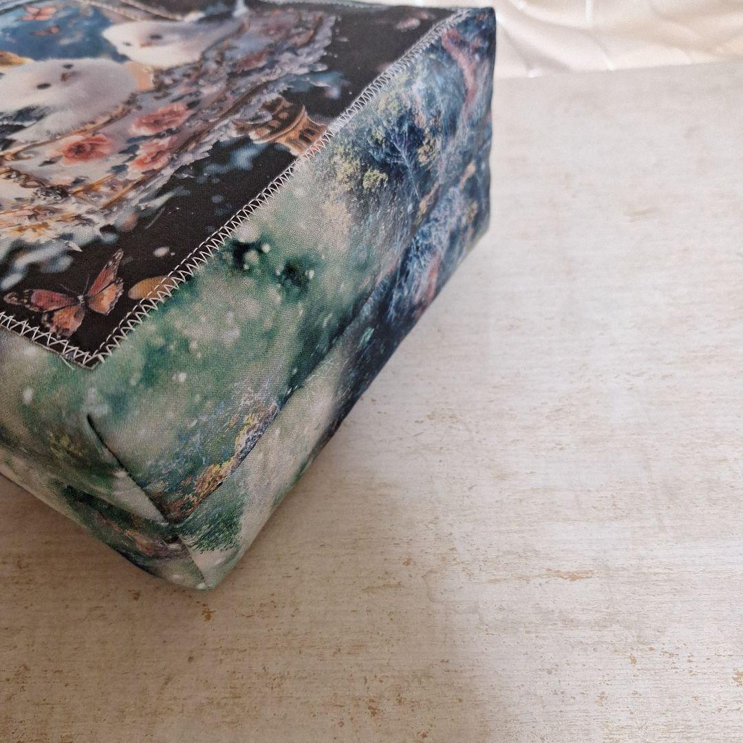 激レアパグパネル生地　ハンドメイド　まちなしバッグ　布バスケット　ポーチ