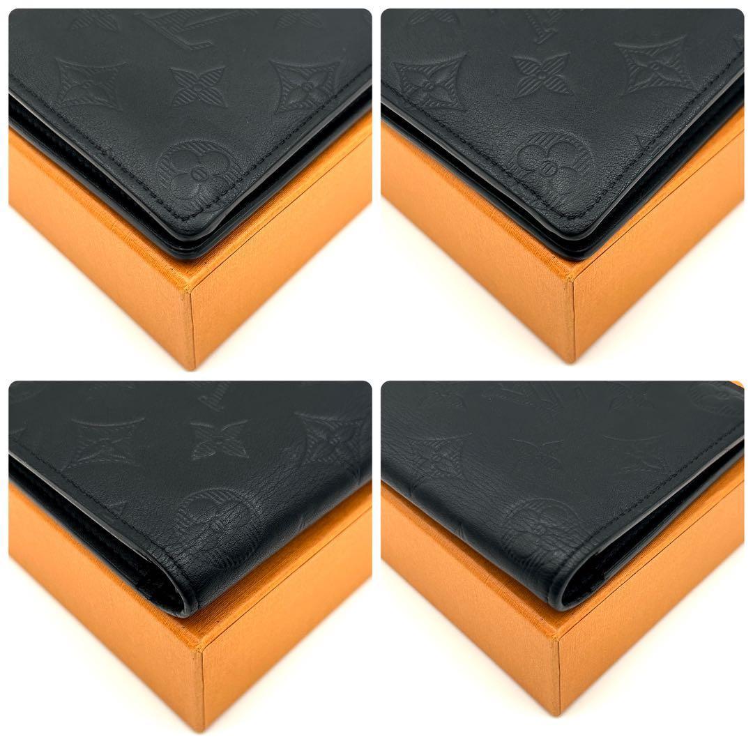 【美品】ルイヴィトン モノグラム シャドウ ブラザ 長財布 ブラック メンズ