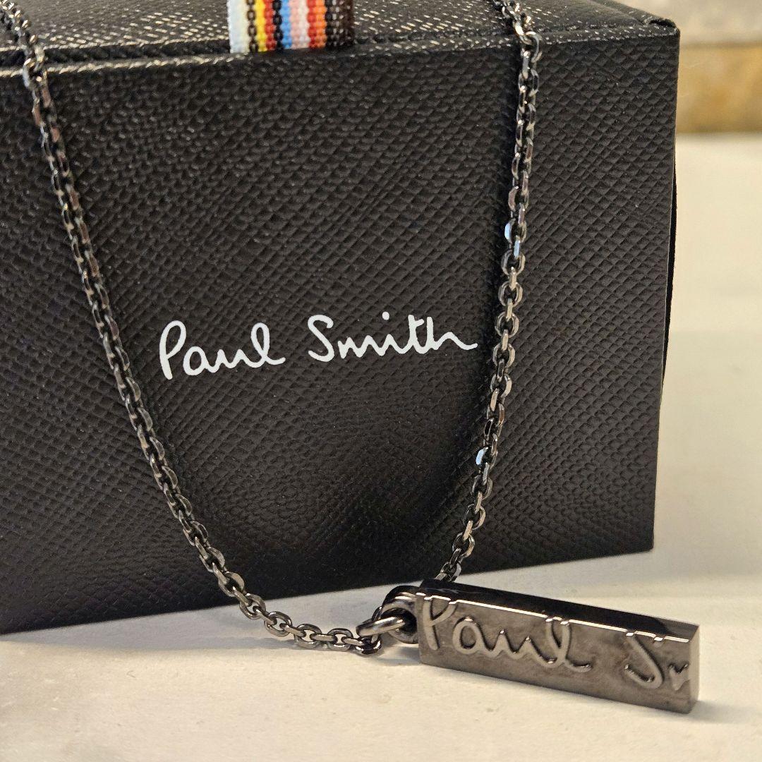 Paul Smith　ポールスミス　ネックレス　ペンダント　プレート　ロゴ　黒
