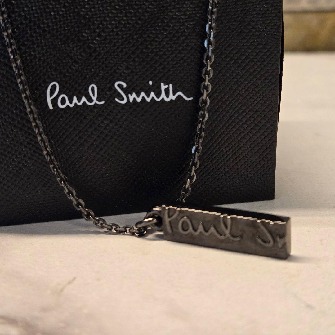 Paul Smith　ポールスミス　ネックレス　ペンダント　プレート　ロゴ　黒