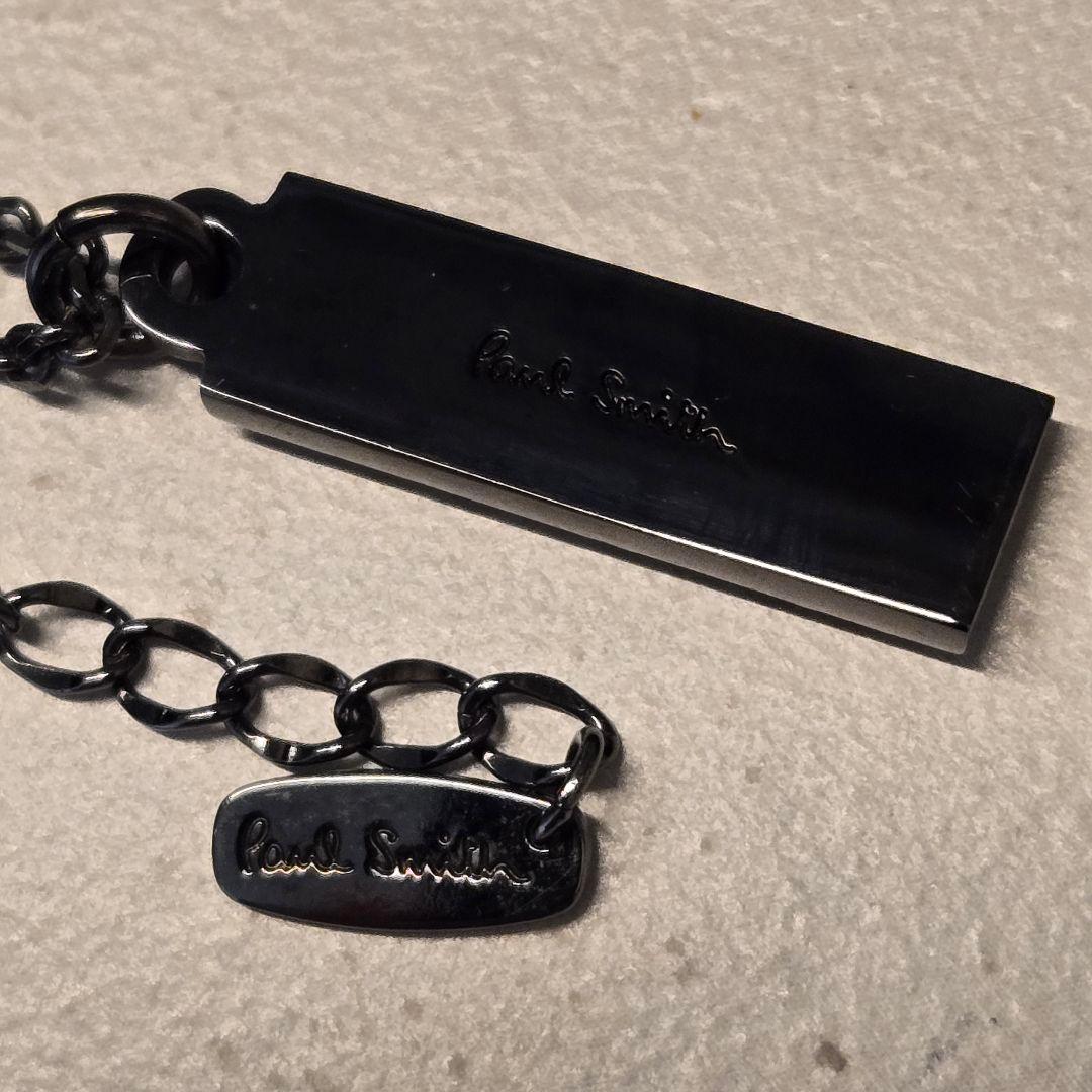 Paul Smith　ポールスミス　ネックレス　ペンダント　プレート　ロゴ　黒