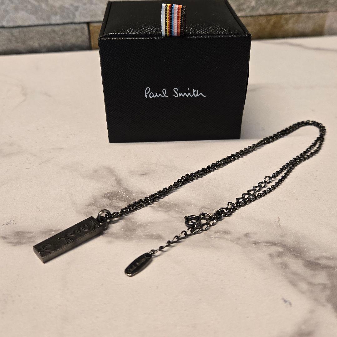 Paul Smith　ポールスミス　ネックレス　ペンダント　プレート　ロゴ　黒