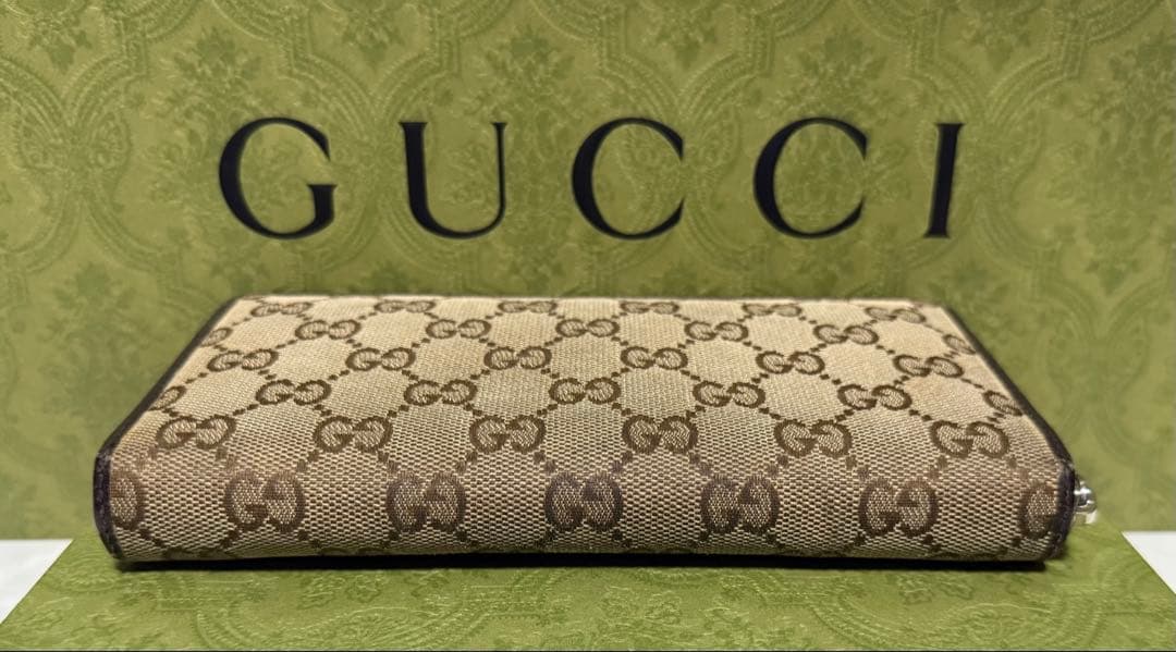美品‼️ GUCCI 長財布 GGキャンバス ラウンドファスナー