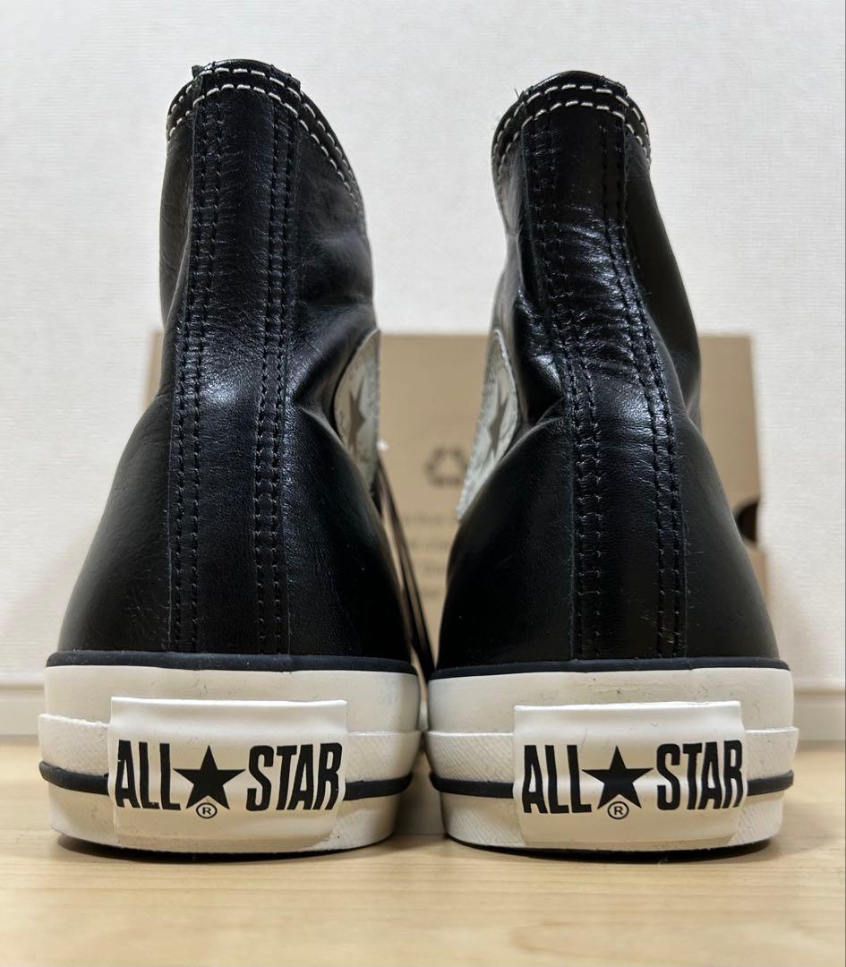 靴 CONVERSE OLIVE GREEN LEATHER HI BLACK 28