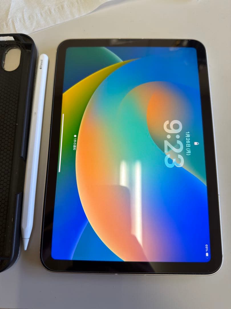 第6世代iPadmini本体 シルバー Apple Pencil デニムケース付