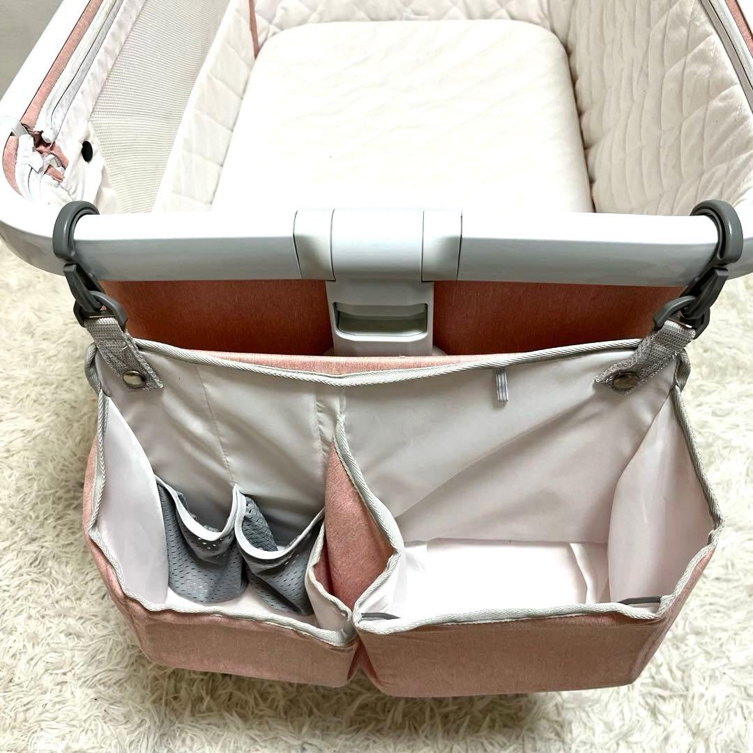 HZDMJ 折りたたみ ベビーベッド ピンク