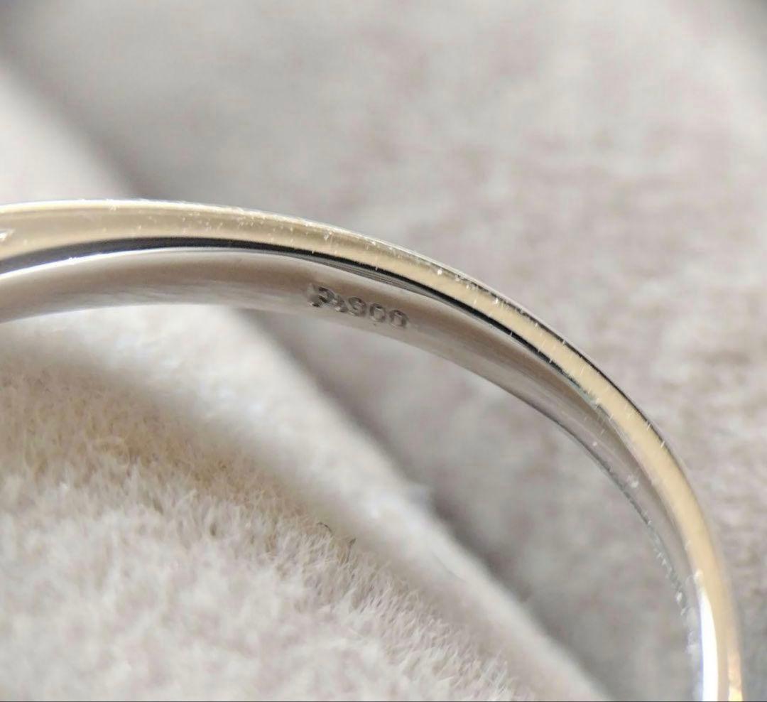 パライバトルマリン　カボション　プラチナリング