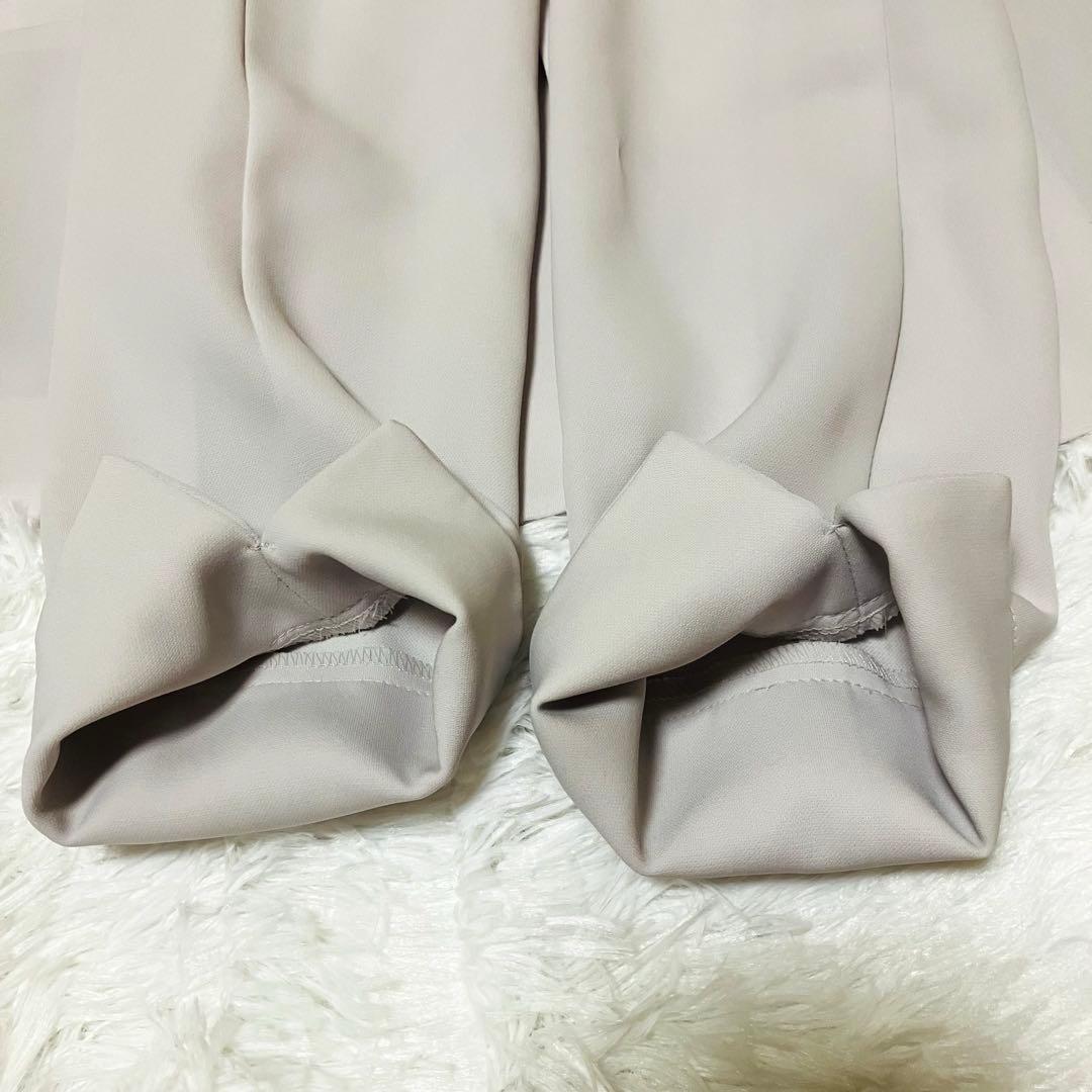 極美品　ナチュラルビューティーベーシック　ノーカラーパンツスーツ　洗える　小柄