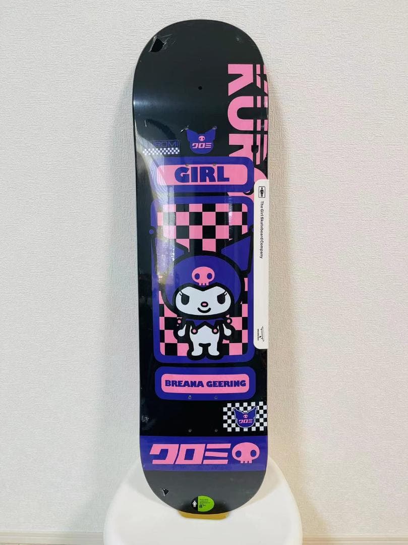 台湾製無地黒デッキテープ付きGIRL ガール　8.0デッキ クロミ