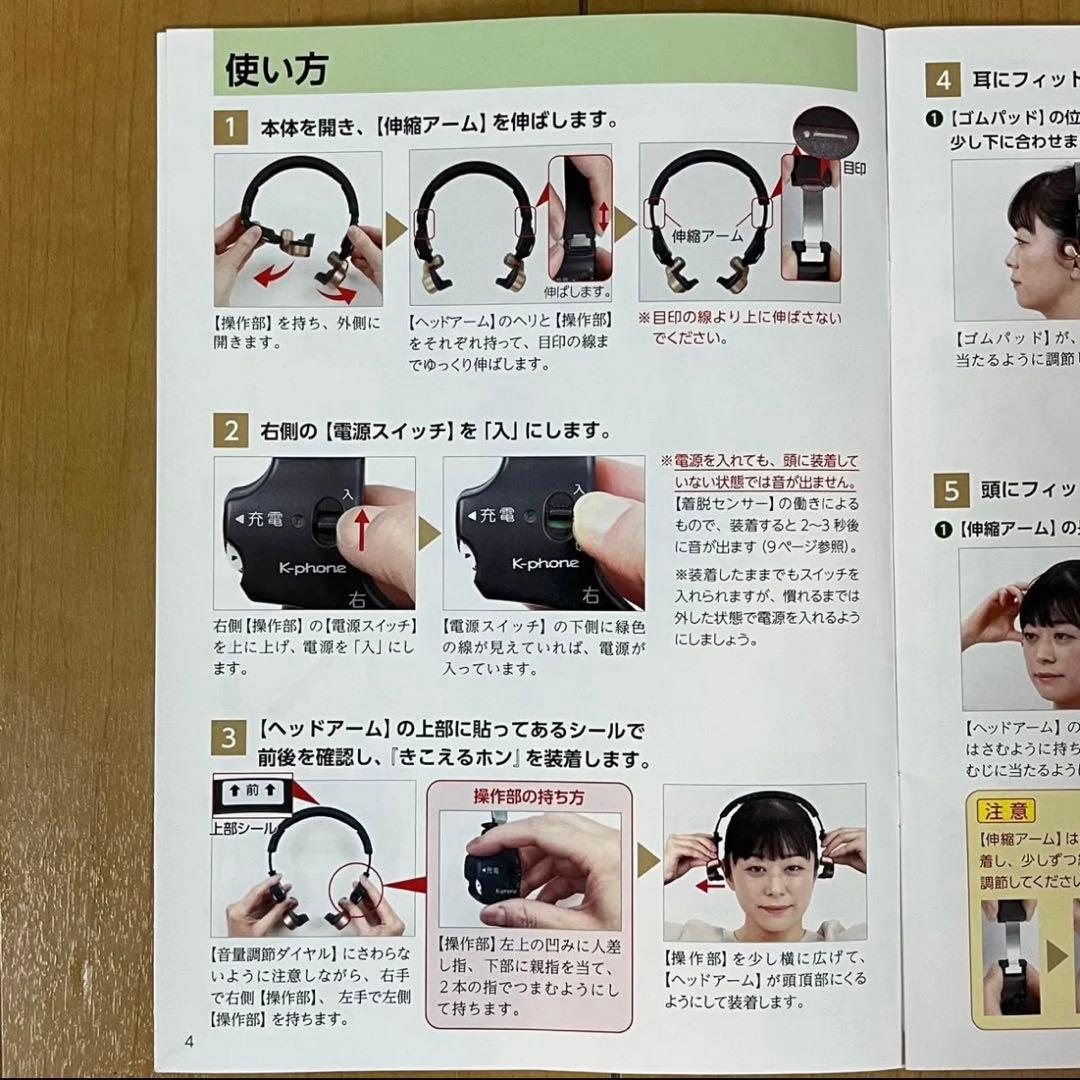 【ココチモ　COCOCIMO】きこえるホン　K-phone ヘッドホン型集音器