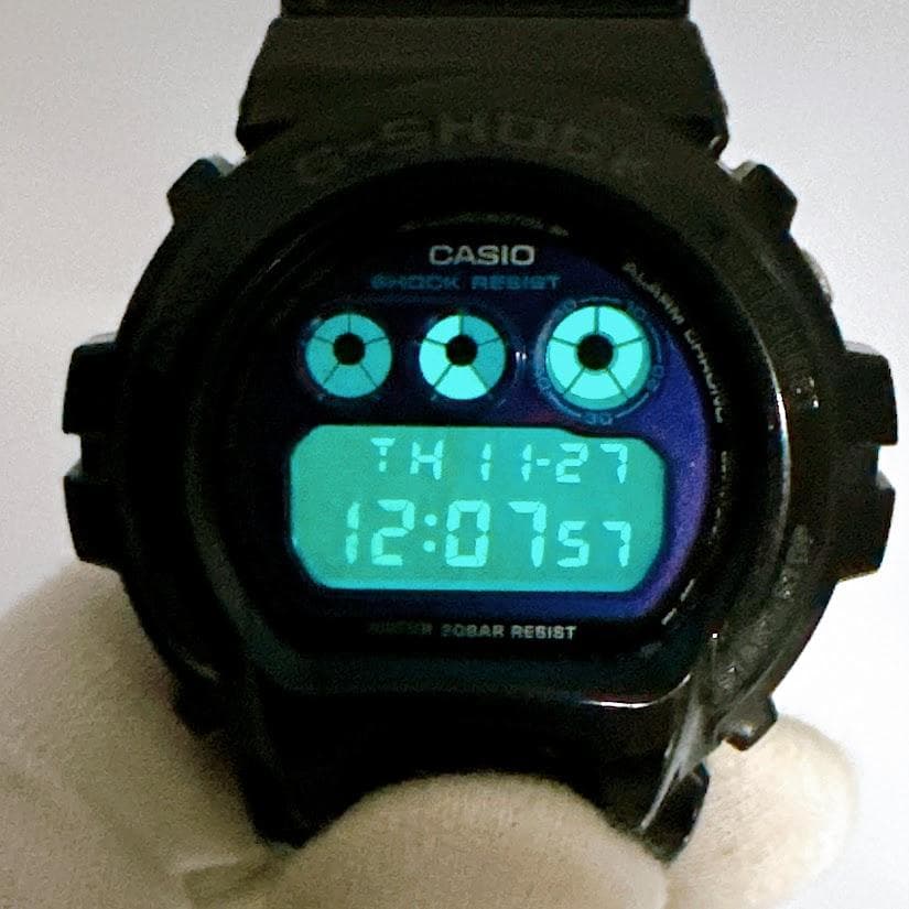美品 カシオ G-SHOCK DW-6900MF 紫 デジタル メンズ腕時計