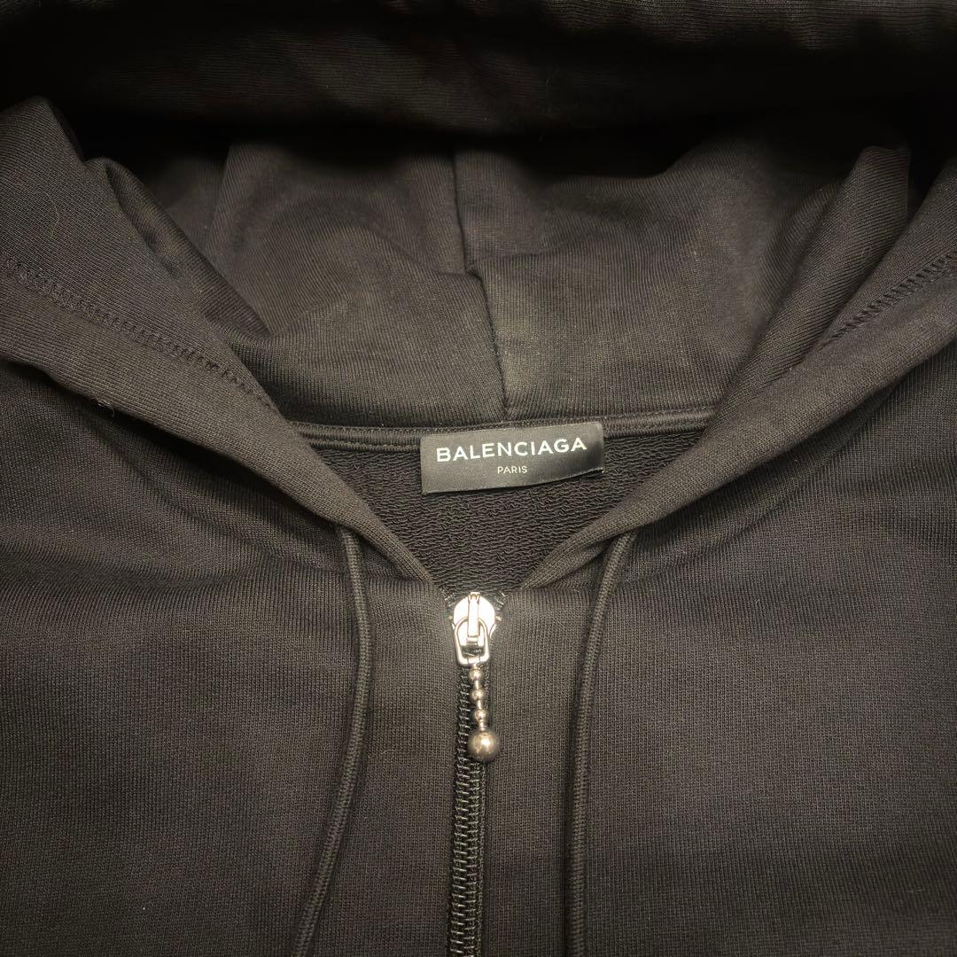 BALENCIAGA ミニロゴ ダブルジップ フーディ パーカー　Sサイズ