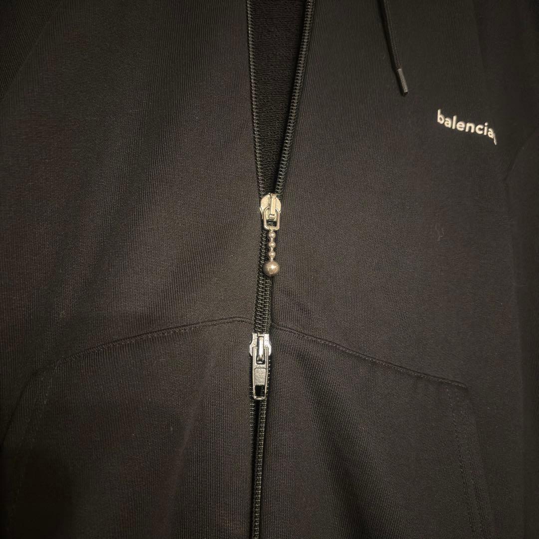 BALENCIAGA ミニロゴ ダブルジップ フーディ パーカー　Sサイズ