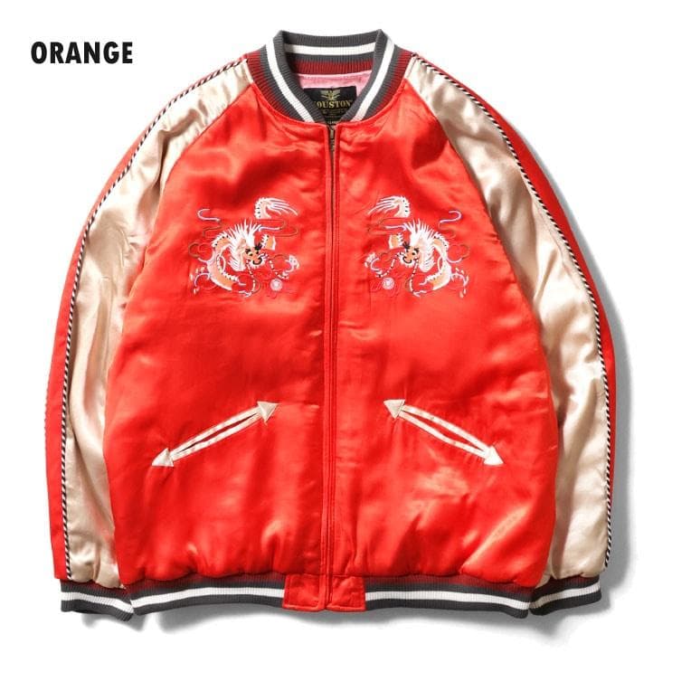 新品＊HOUSTON スカジャン スーベニアジャケット 舞妓 オレンジ L