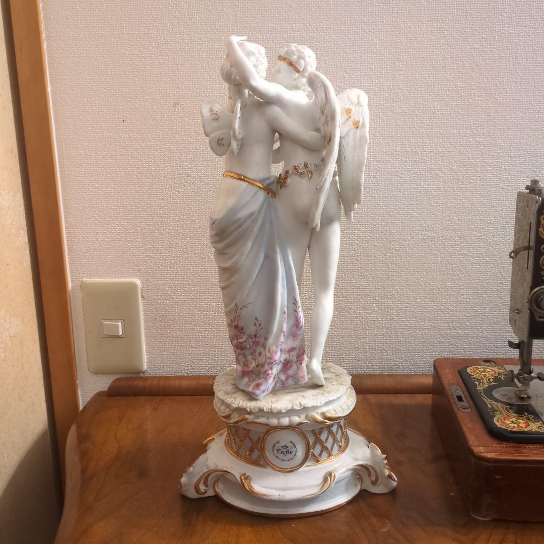 Tiche バロック風 天使と女性の彫刻 約30cm