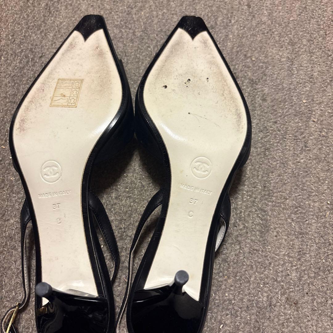 シャネル　CHANEL ロゴデザイン　パンプス　37 サイズ　24センチ　美品