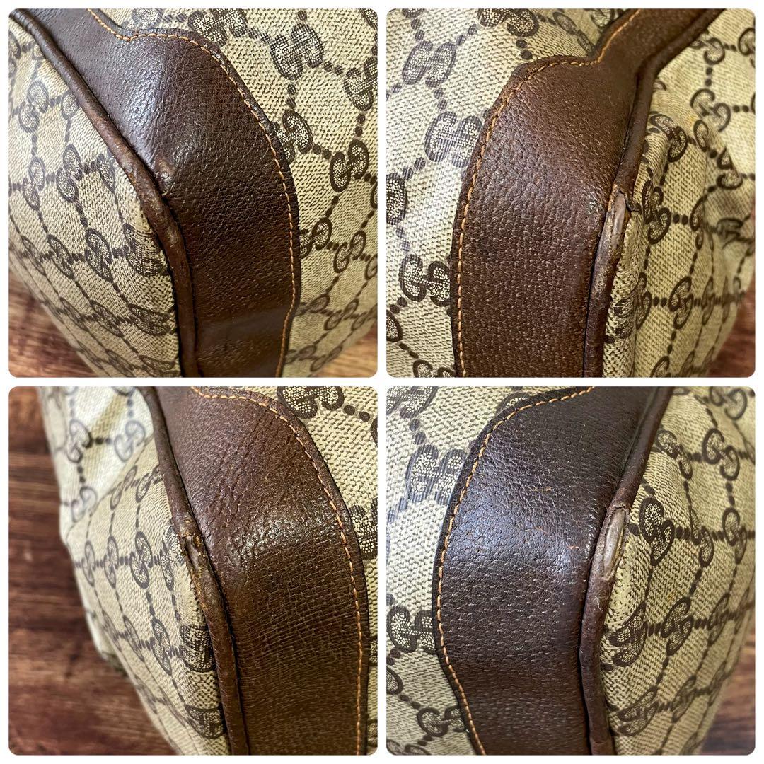 グッチ GGスプリーム PVC レザー オールド シェリー ボストン バッグ