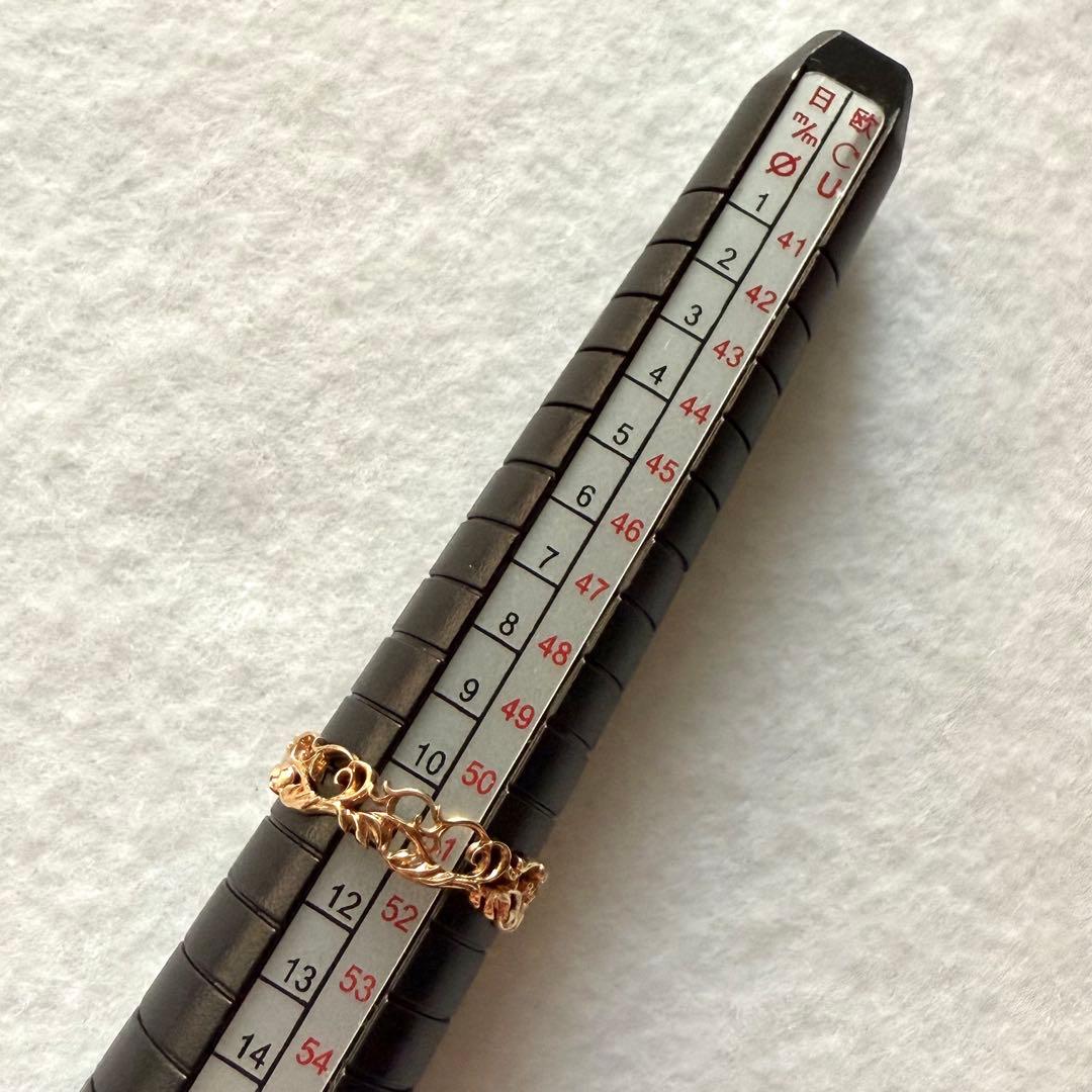 agete アガット K10 オリーブ モチーフ リング 指輪 透かし レース